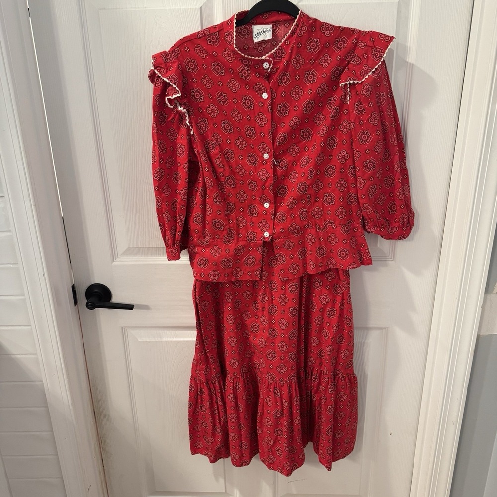 Vintage STAR SHINE 1960s BOHO Floral‎ Polyester Dress M/L